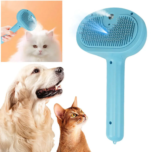Furmello Electric Steam Grooming Brush — Self-Cleaning Spray Comb for Cats & Dogs